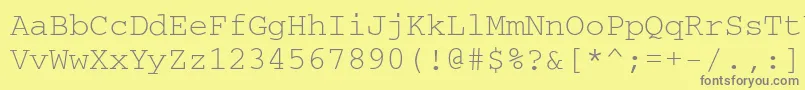 フォントCourierctt – 黄色の背景に灰色の文字