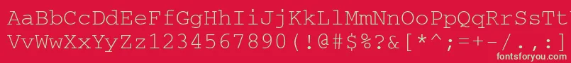 フォントCourierctt – 赤い背景に緑の文字