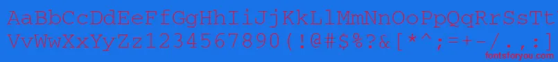 Weitere Informationen zur Courierctt-Schriftart Courierctt-Schriftart – Rote Schriften auf blauem Hintergrund