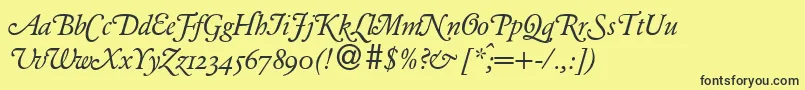 GarondhanddbNormal Font – Black Fonts on Yellow Background