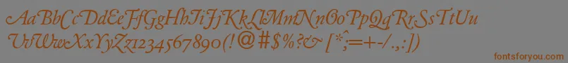 Fonte GarondhanddbNormal – fontes marrons em um fundo cinza