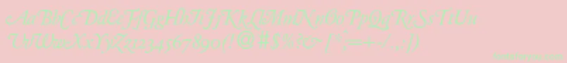 Police GarondhanddbNormal – polices vertes sur fond rose