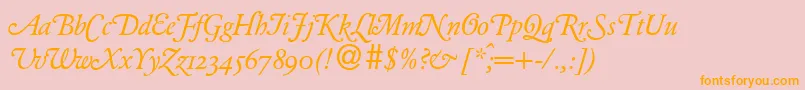 GarondhanddbNormal Font – Orange Fonts on Pink Background