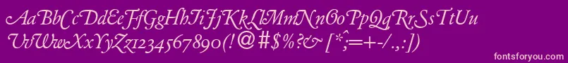 GarondhanddbNormal Font – Pink Fonts on Purple Background