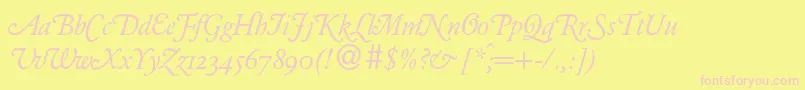 GarondhanddbNormal Font – Pink Fonts on Yellow Background