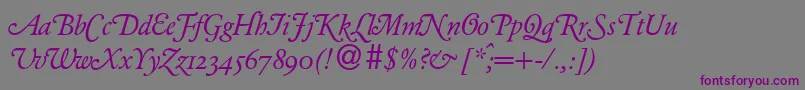 GarondhanddbNormal Font – Purple Fonts on Gray Background