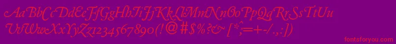 GarondhanddbNormal Font – Red Fonts on Purple Background