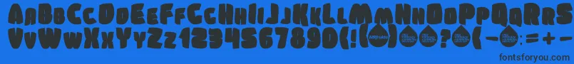 Шрифт SumkinTypeface – чёрные шрифты на синем фоне