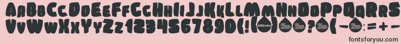 Fonte SumkinTypeface – fontes pretas em um fundo rosa