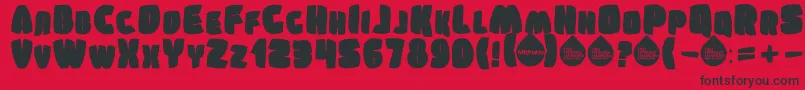 Fonte SumkinTypeface – fontes pretas em um fundo vermelho