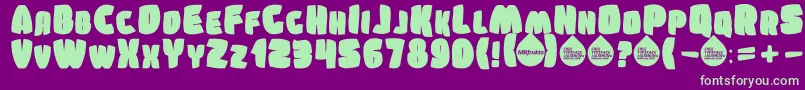 Fonte SumkinTypeface – fontes verdes em um fundo violeta