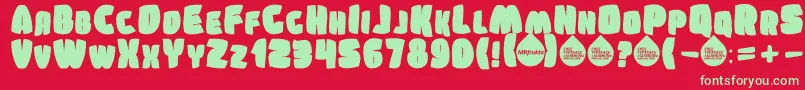 fuente SumkinTypeface – Fuentes Verdes Sobre Fondo Rojo