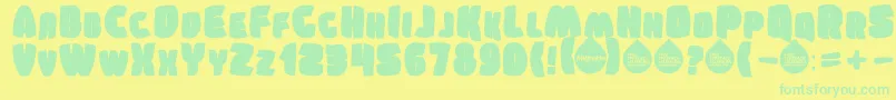 Fonte SumkinTypeface – fontes verdes em um fundo amarelo