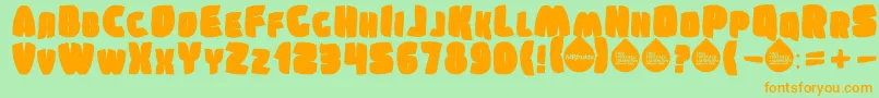 SumkinTypeface Font – Orange Fonts on Green Background