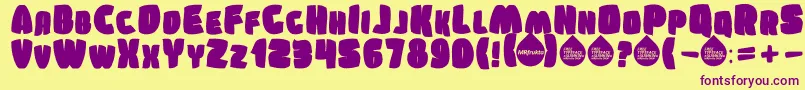 SumkinTypeface Font – Purple Fonts on Yellow Background