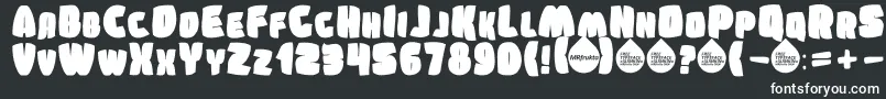 SumkinTypeface-fontti – valkoiset fontit mustalla taustalla