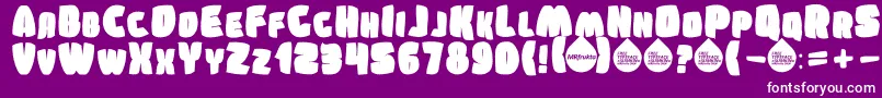 Fonte SumkinTypeface – fontes brancas em um fundo violeta