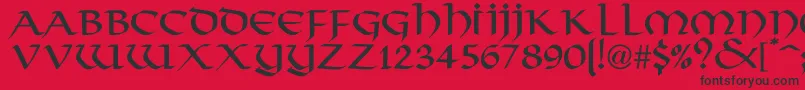 フォントFjordNormal – 赤い背景に黒い文字