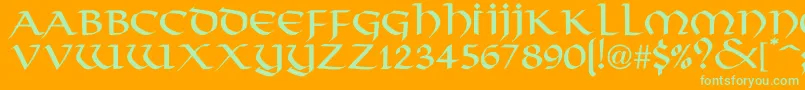 FjordNormal Font – Green Fonts on Orange Background