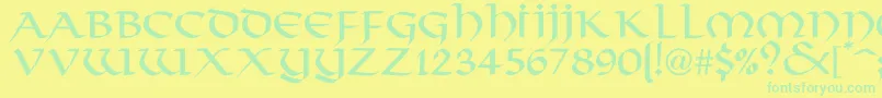 FjordNormal Font – Green Fonts on Yellow Background