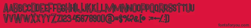 Pineappleboldinline Font – Black Fonts on Red Background