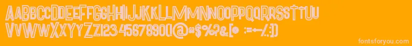 Pineappleboldinline Font – Pink Fonts on Orange Background