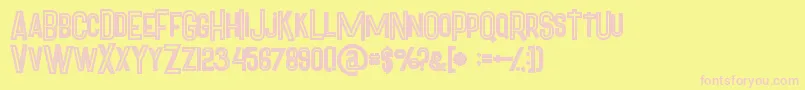 Pineappleboldinline Font – Pink Fonts on Yellow Background