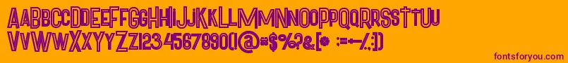 Pineappleboldinline Font – Purple Fonts on Orange Background