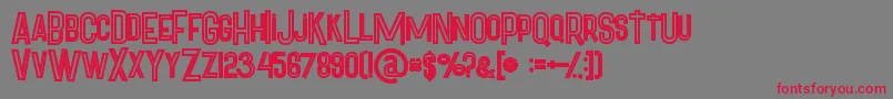 Pineappleboldinline Font – Red Fonts on Gray Background