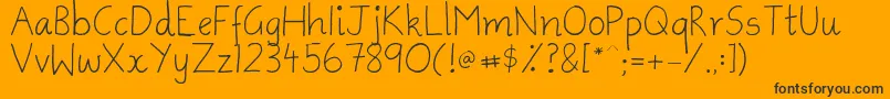 AmmysHandwriting Font – Black Fonts on Orange Background