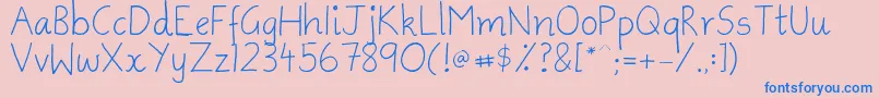 AmmysHandwriting Font – Blue Fonts on Pink Background