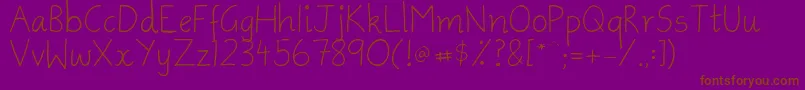 Fonte AmmysHandwriting – fontes marrons em um fundo roxo