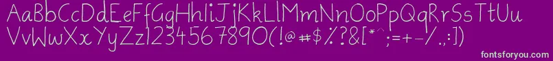 AmmysHandwriting-Schriftart – Grüne Schriften auf violettem Hintergrund