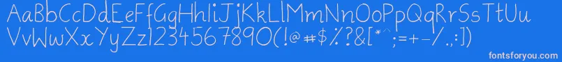 AmmysHandwriting Font – Pink Fonts on Blue Background