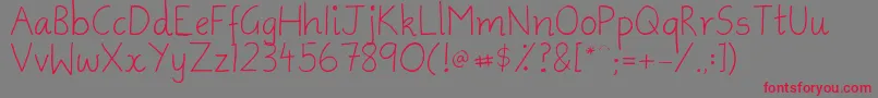 フォントAmmysHandwriting – 赤い文字の灰色の背景
