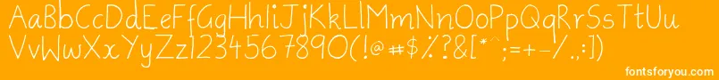AmmysHandwriting Font – White Fonts on Orange Background