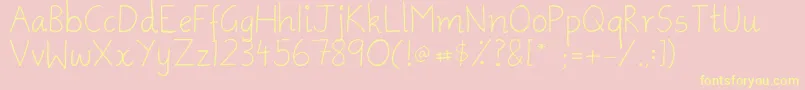 AmmysHandwriting Font – Yellow Fonts on Pink Background