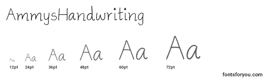 AmmysHandwriting Font Sizes