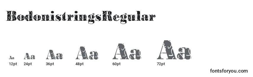Размеры шрифта BodonistringsRegular