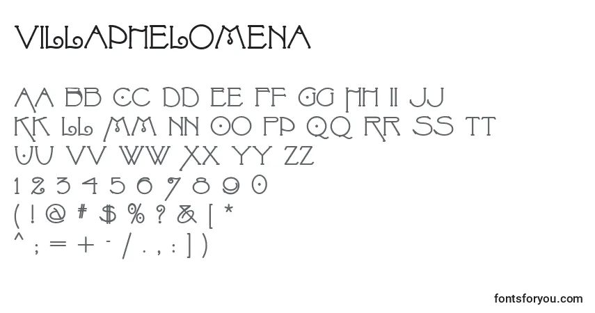 Villaphelomena font – alphabet, numbers, special characters