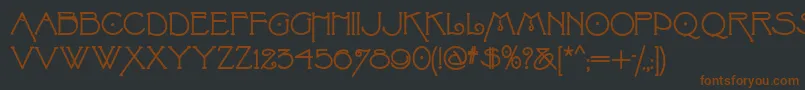 Villaphelomena-fontti – ruskeat fontit mustalla taustalla