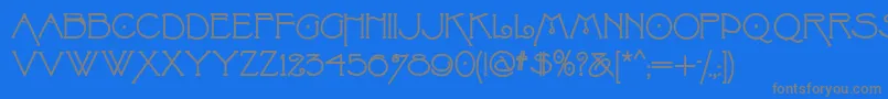 Villaphelomena Font – Gray Fonts on Blue Background