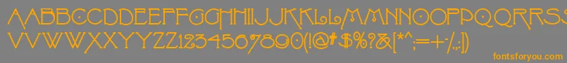 フォントVillaphelomena – オレンジの文字は灰色の背景にあります。