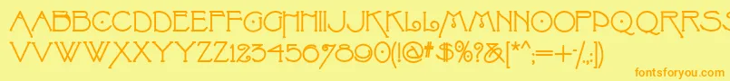 Villaphelomena Font – Orange Fonts on Yellow Background