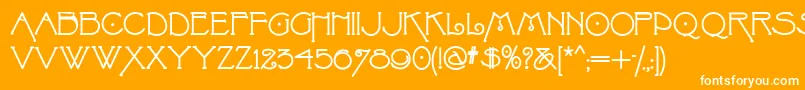 Villaphelomena-Schriftart – Weiße Schriften auf orangefarbenem Hintergrund