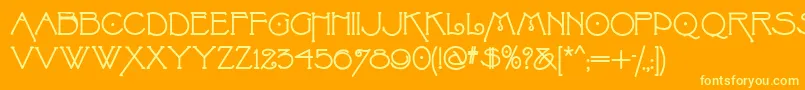 Villaphelomena Font – Yellow Fonts on Orange Background