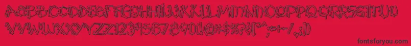 Y2kPopmuzikOutlineAoe Font – Black Fonts on Red Background