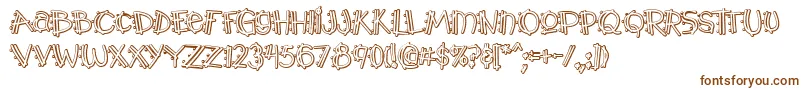 Y2kPopmuzikOutlineAoe Font – Brown Fonts on White Background