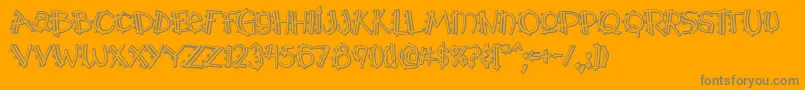 Y2kPopmuzikOutlineAoe Font – Gray Fonts on Orange Background