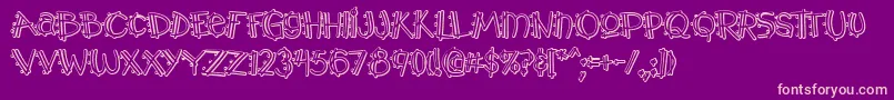 Y2kPopmuzikOutlineAoe-Schriftart – Rosa Schriften auf violettem Hintergrund
